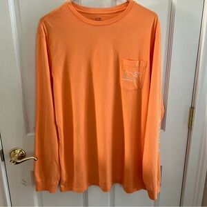 EUC Mens VINEYARD VINES Long Sleeve Pocket Whale Tee 100% Cotton Size Large